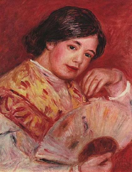 Pierre-Auguste Renoir Junges Madchen mit Facher Norge oil painting art